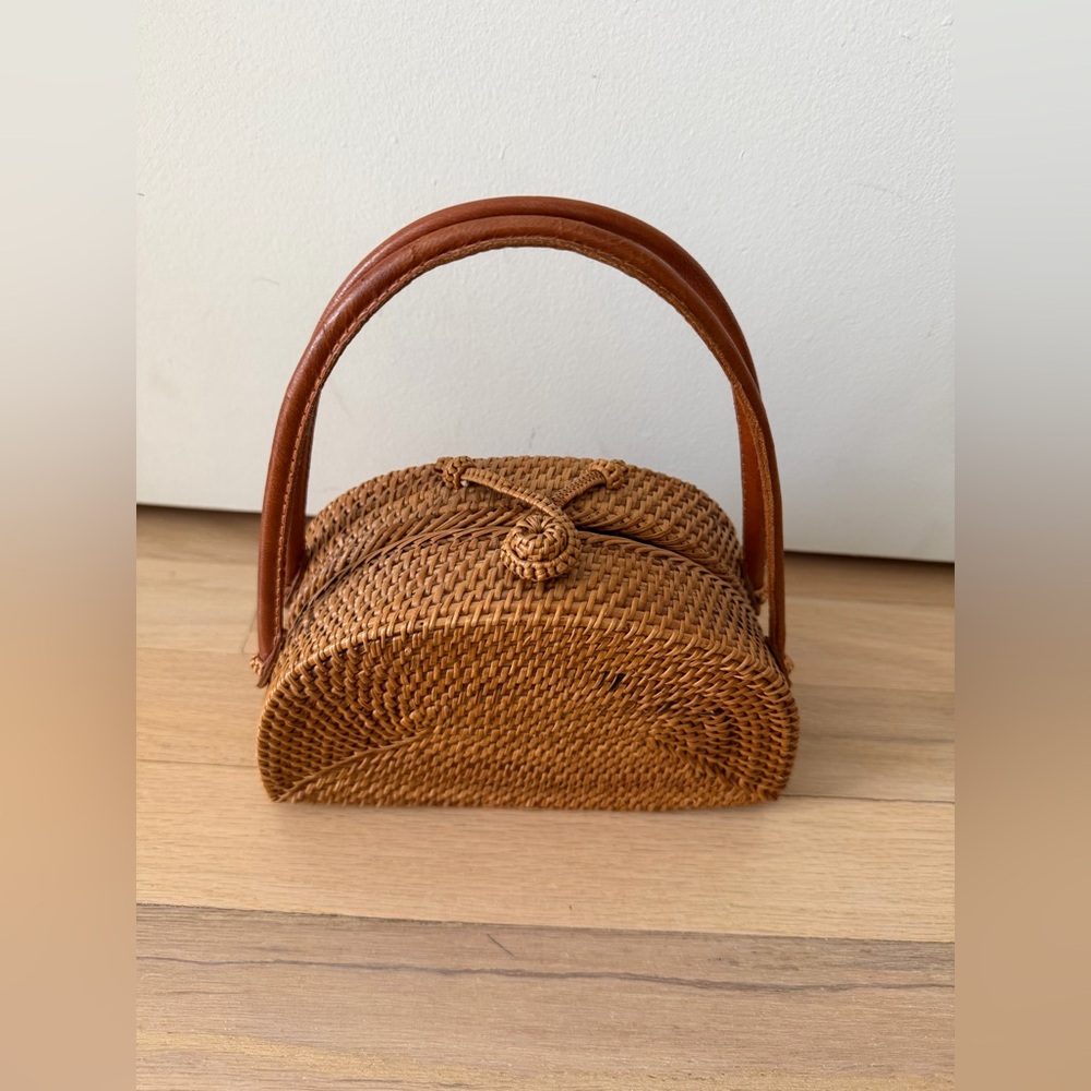 Anthropologie Brown Woven Mini Bag - Picture 2 of 16